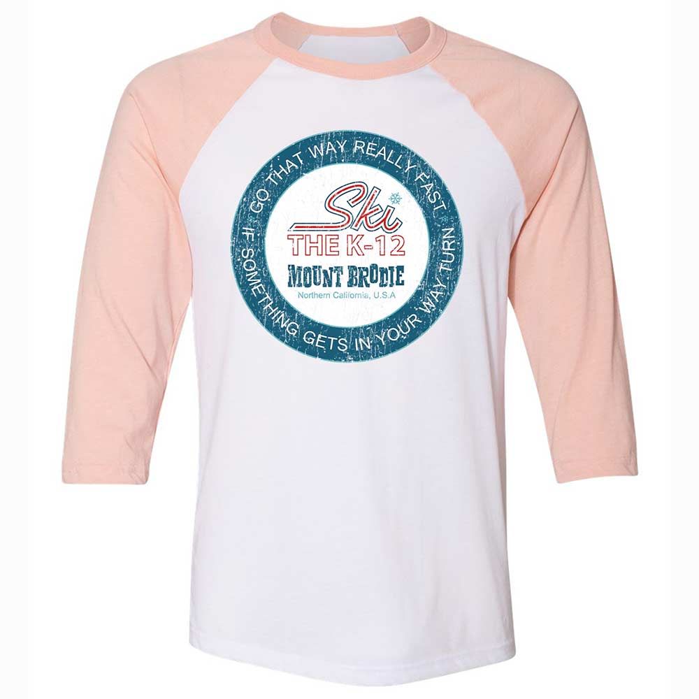 Unisex 3/4 Baseball Tee - 8HL8D4UY - White/Heather Peach - 5