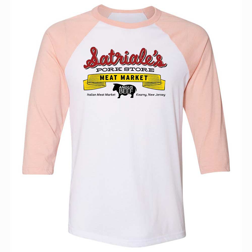 Unisex 3/4 Baseball Tee - R6UP8666 - White/Heather Peach - 5