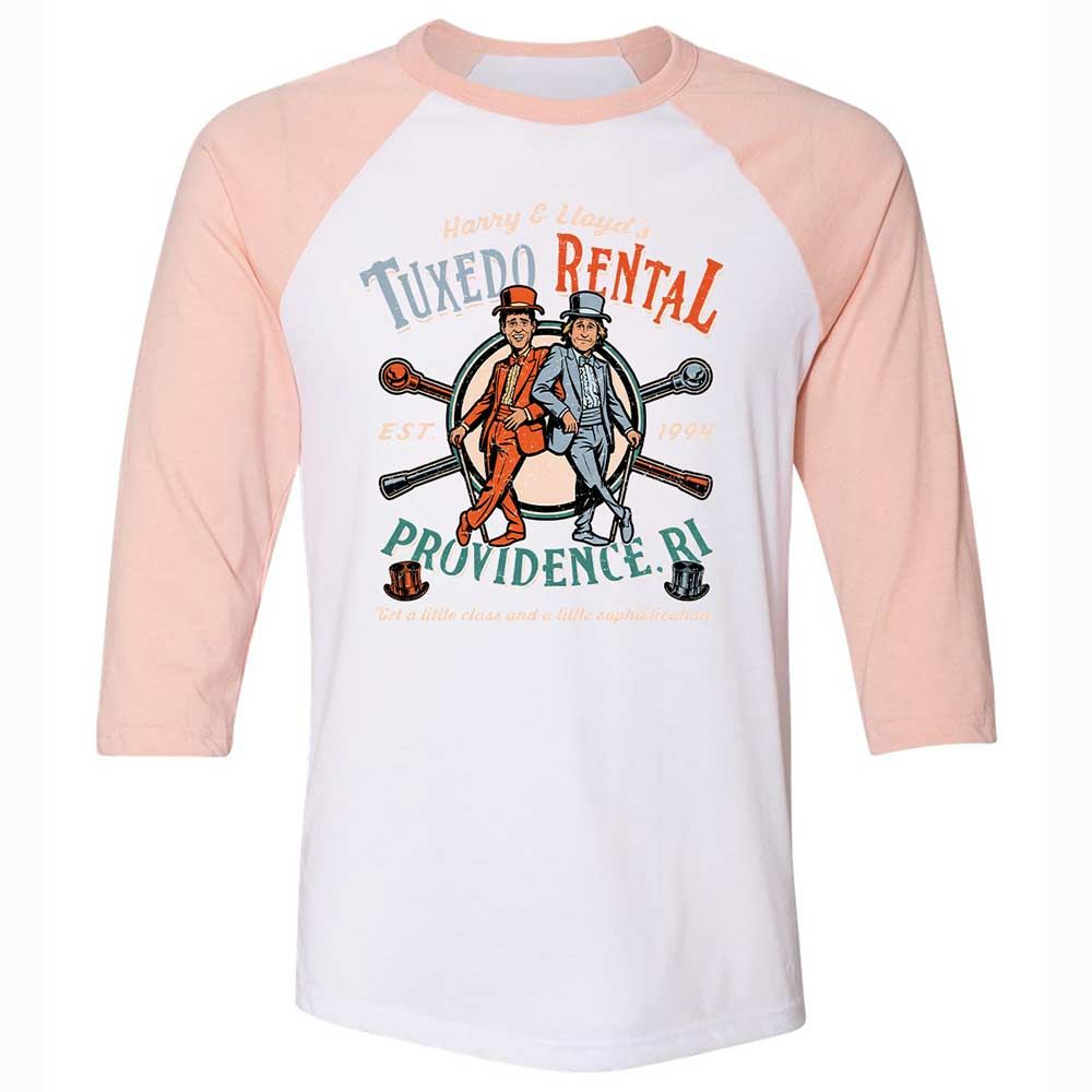 Unisex 3/4 Baseball Tee - SRH6DSX3 - White/Heather Peach - 5