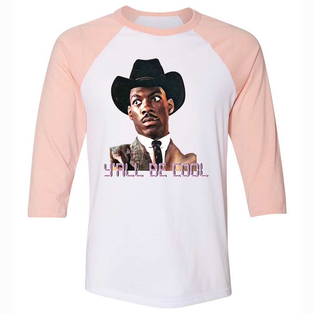 Unisex 3/4 Baseball Tee - ZHC7J4M3 - White/Heather Peach - 5