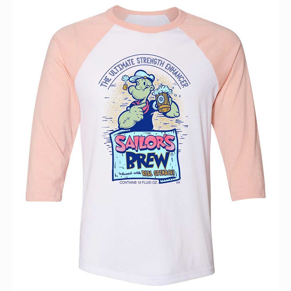 Unisex 3/4 Baseball Tee - 57LC3SJC - White/Heather Peach - 5