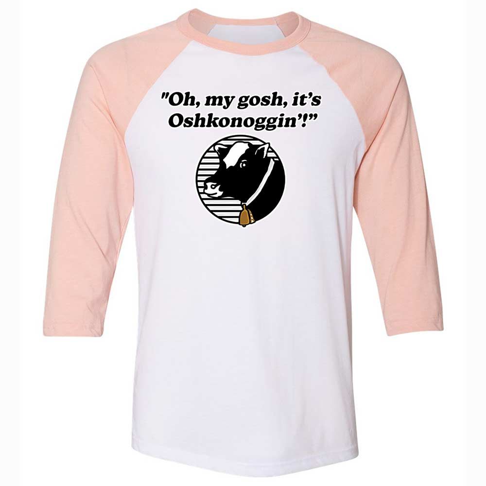 Unisex 3/4 Baseball Tee - PN9DQE4U - White/Heather Peach - 5
