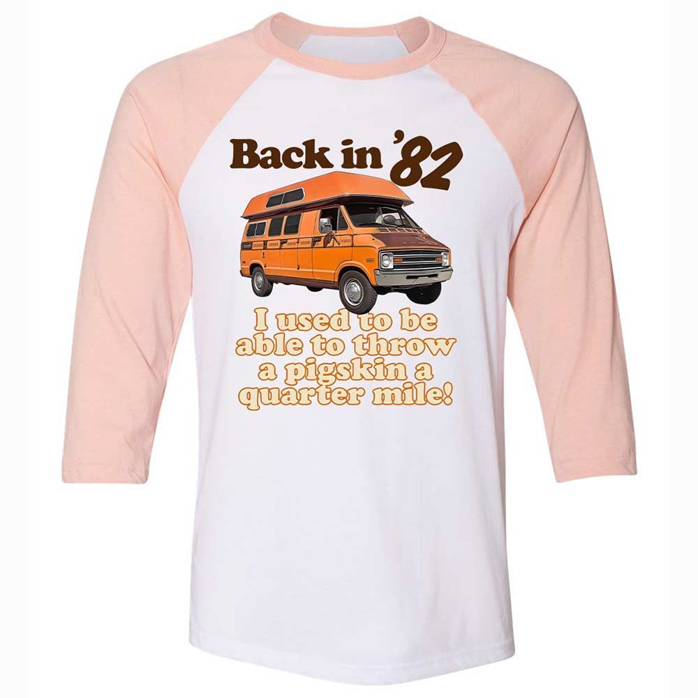 Unisex 3/4 Baseball Tee - RZ1M5H5X - White/Heather Peach - 5
