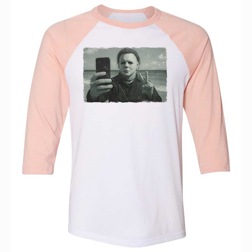 Unisex 3/4 Baseball Tee - 8VNXU8HL - White/Heather Peach - 5