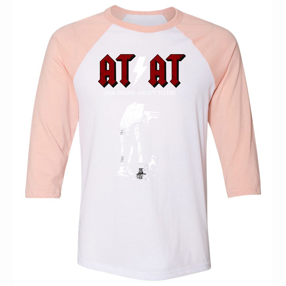 Unisex 3/4 Baseball Tee - 6UGWKATD - White/Heather Peach - 5