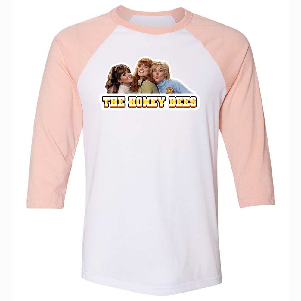 Unisex 3/4 Baseball Tee - E48RGWYZ - White/Heather Peach - 5
