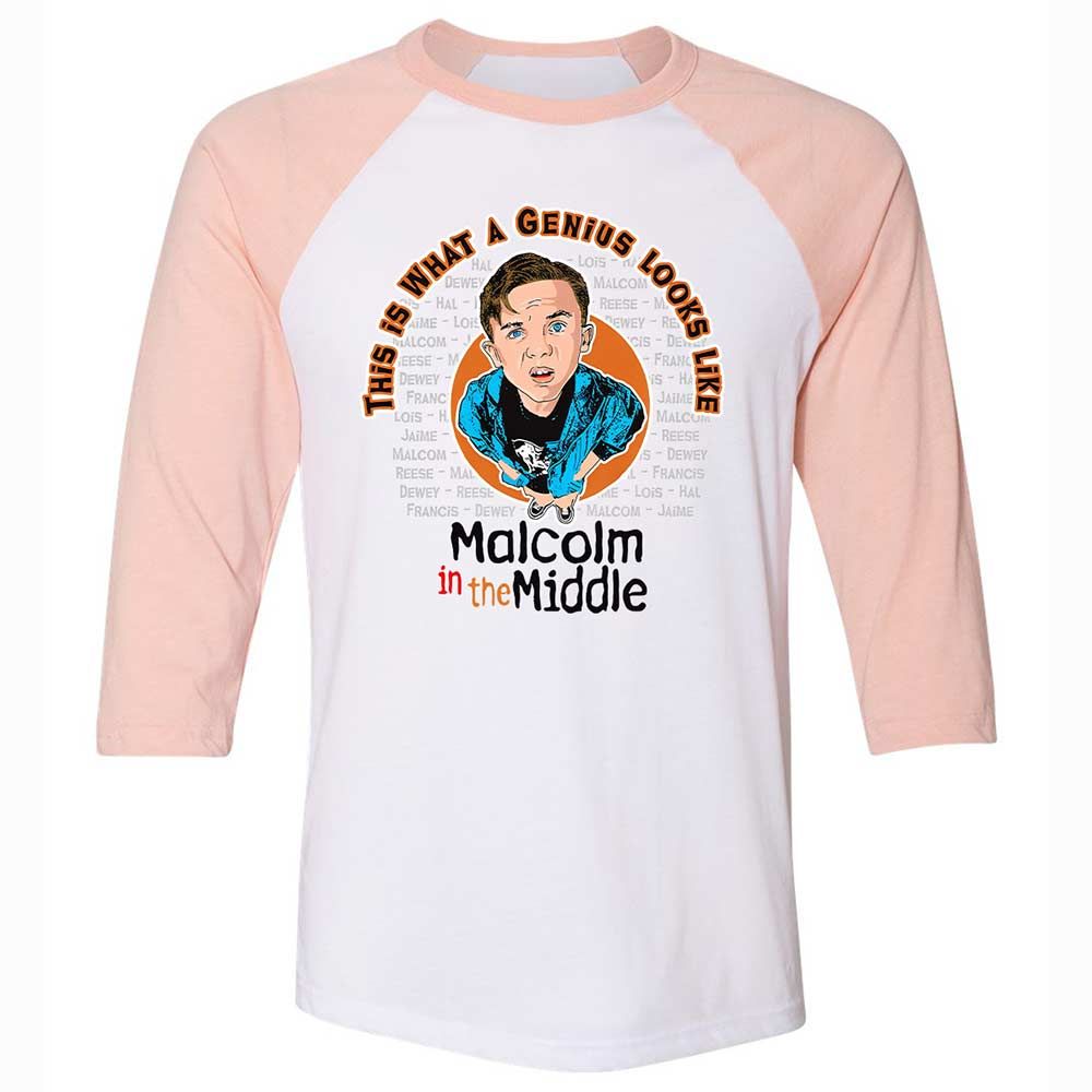 Unisex 3/4 Baseball Tee - D4UV7D98 - White/Heather Peach - 5