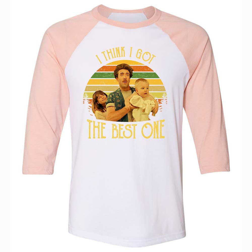 Unisex 3/4 Baseball Tee - UMGGY2UX - White/Heather Peach - 5