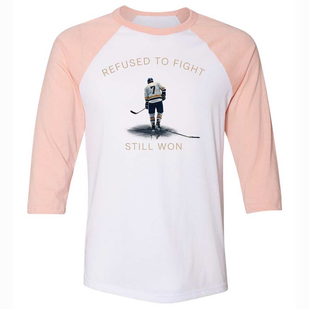 Unisex 3/4 Baseball Tee - SVPWGEXJ - White/Heather Peach - 5