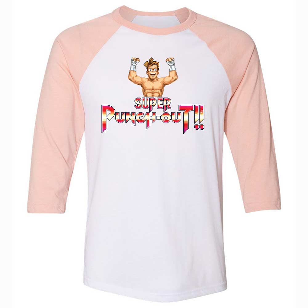 Unisex 3/4 Baseball Tee - E7XP74VU - White/Heather Peach - 5