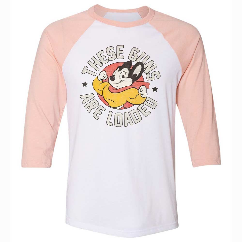 Unisex 3/4 Baseball Tee - AG9EM1CT - White/Heather Peach - 5