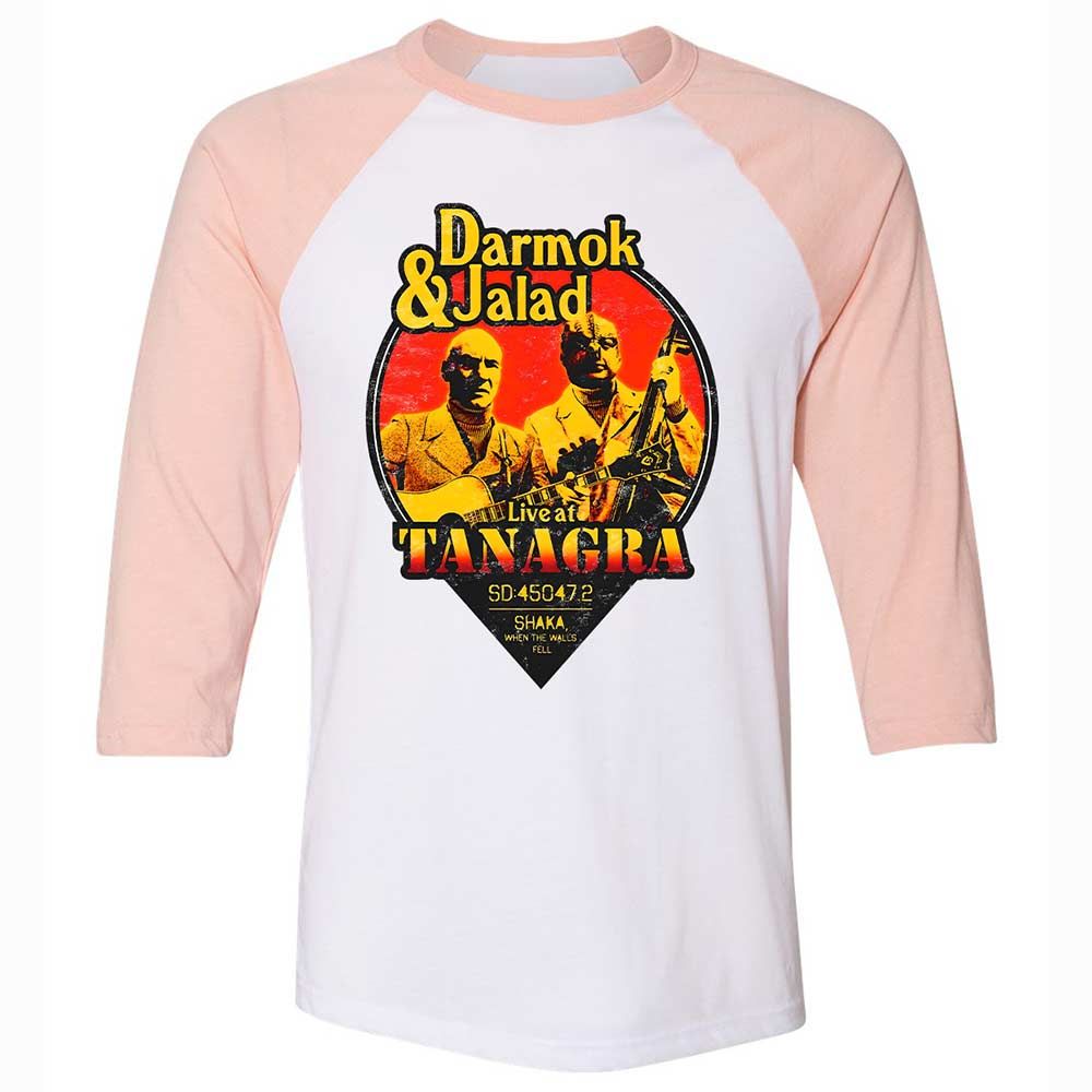 Unisex 3/4 Baseball Tee - 2H5G62UU - White/Heather Peach - 5