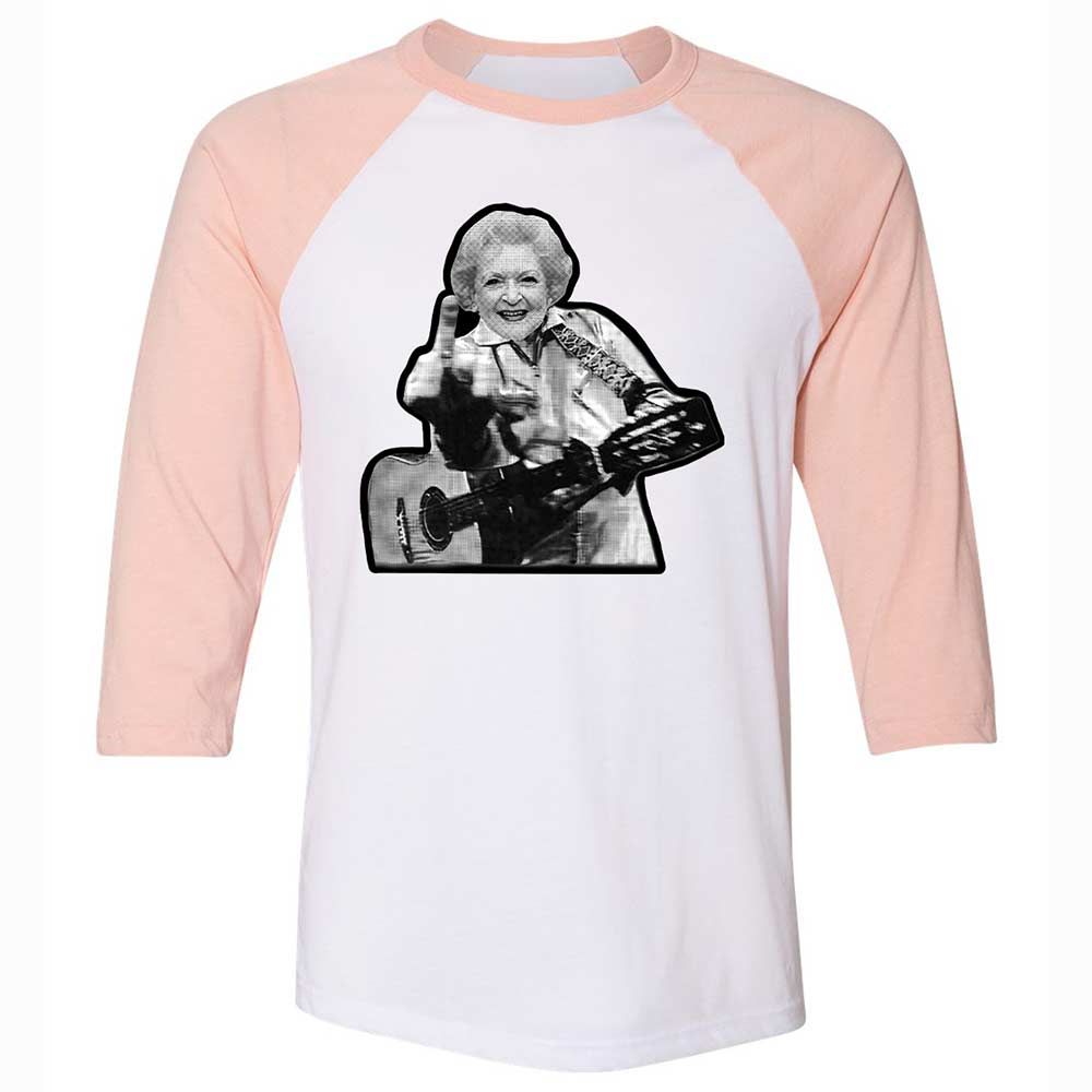 Unisex 3/4 Baseball Tee - X2KGB8AZ - White/Heather Peach - 5