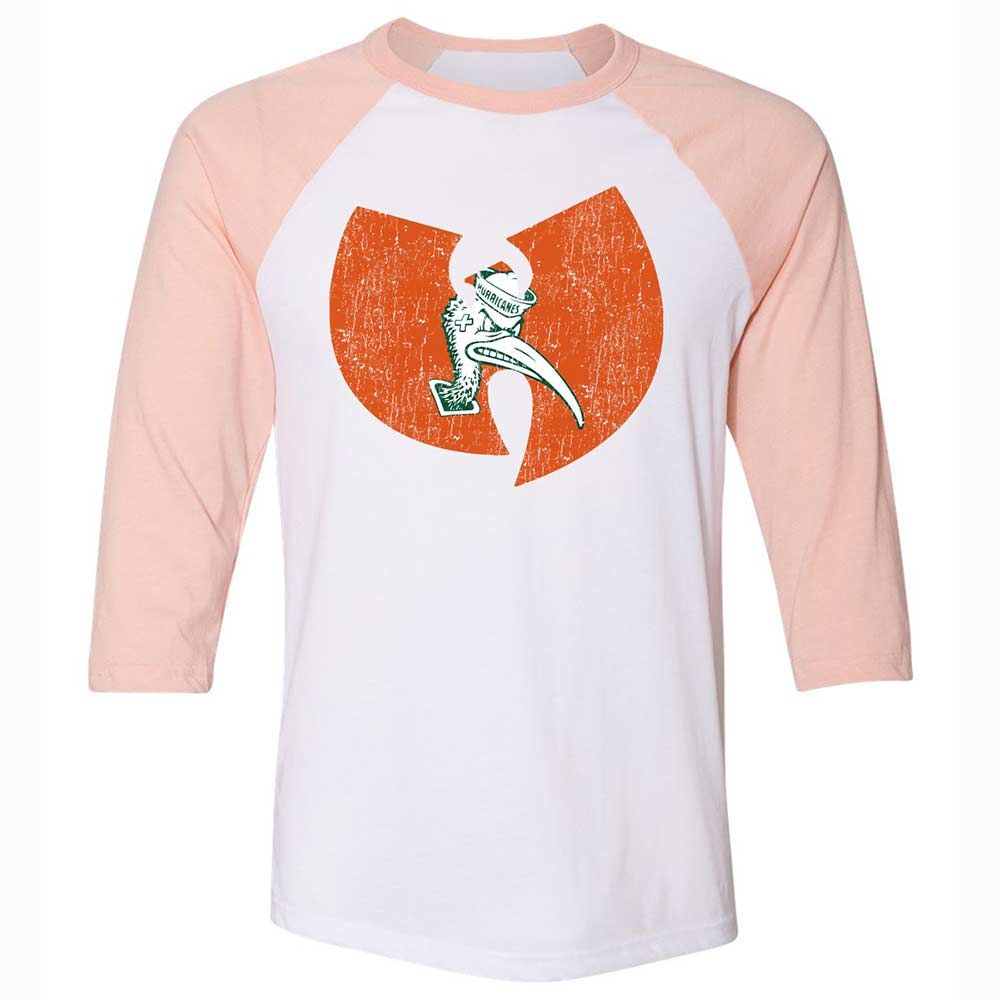Unisex 3/4 Baseball Tee - JUW74Q1Z - White/Heather Peach - 5