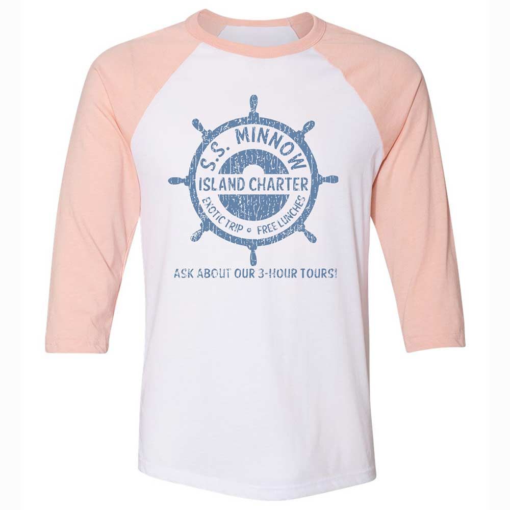 Unisex 3/4 Baseball Tee - 5HCH1WB1 - White/Heather Peach - 5