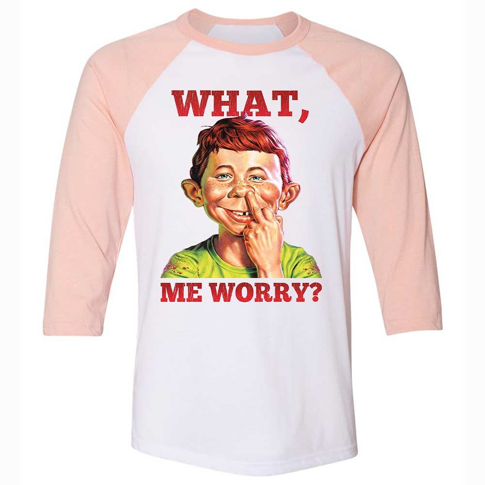 Unisex 3/4 Baseball Tee - BKB61CZK - White/Heather Peach - 5