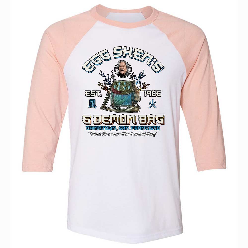 Unisex 3/4 Baseball Tee - 76R6D3EN - White/Heather Peach - 5