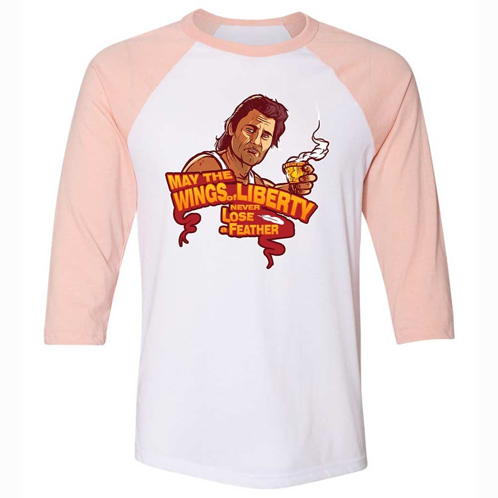 Unisex 3/4 Baseball Tee - 4RSG749E - White/Heather Peach - 5
