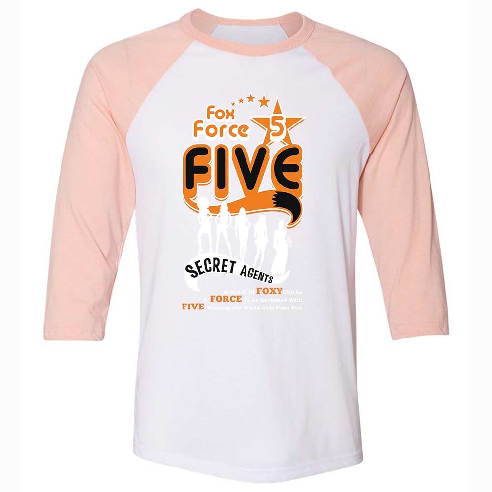 Unisex 3/4 Baseball Tee - 9MWFEVD2 - White/Heather Peach - 5