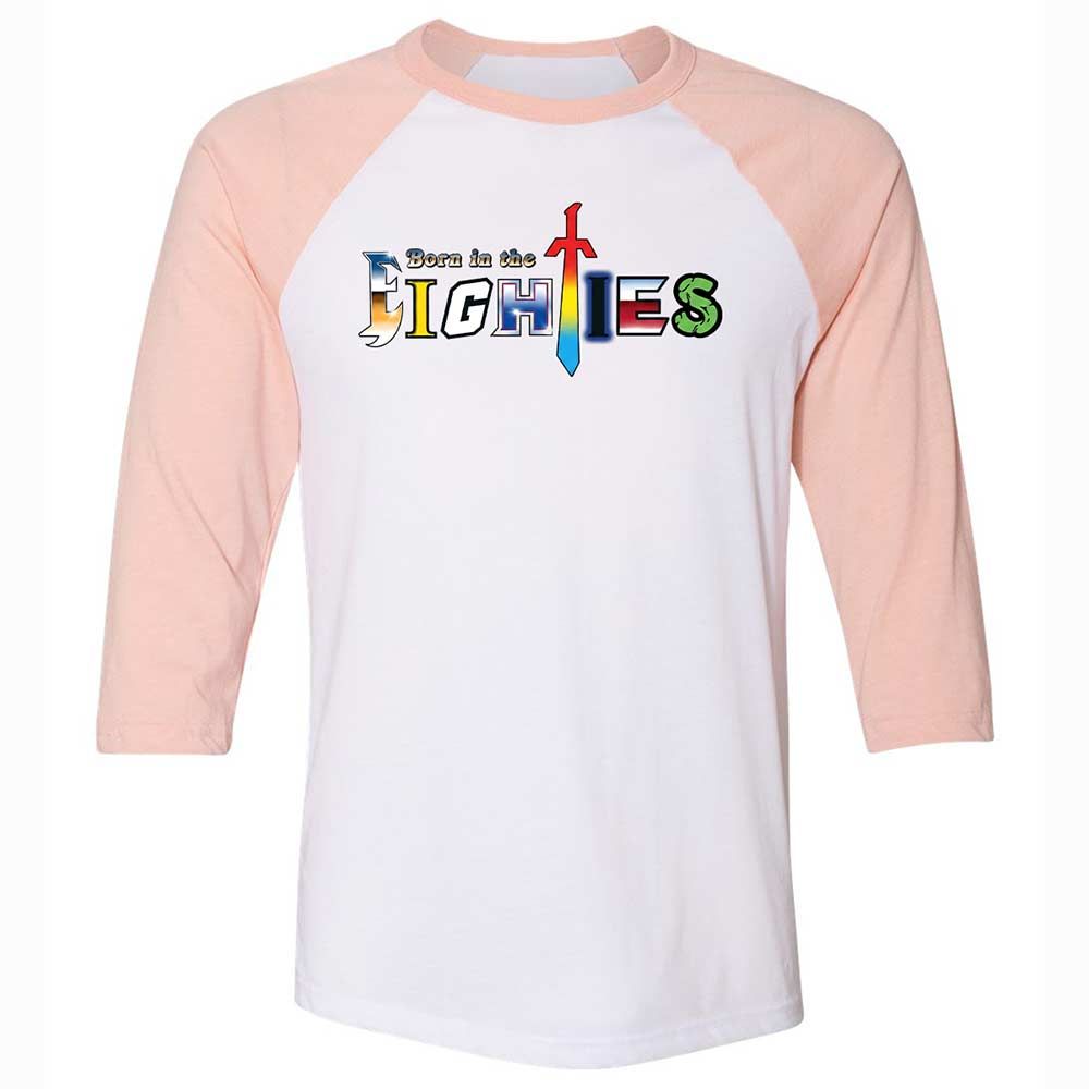 Unisex 3/4 Baseball Tee - 7Q1PJKYG - White/Heather Peach - 5
