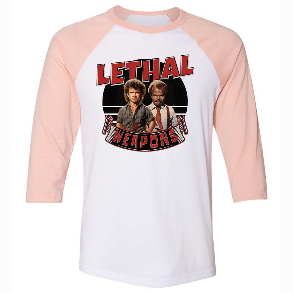 Unisex 3/4 Baseball Tee - NRHMJU1K - White/Heather Peach - 5