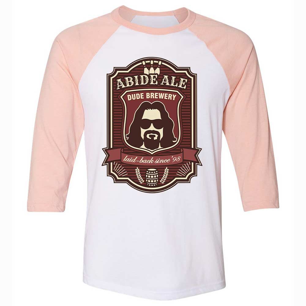 Unisex 3/4 Baseball Tee - P42ZMQ5L - White/Heather Peach - 5