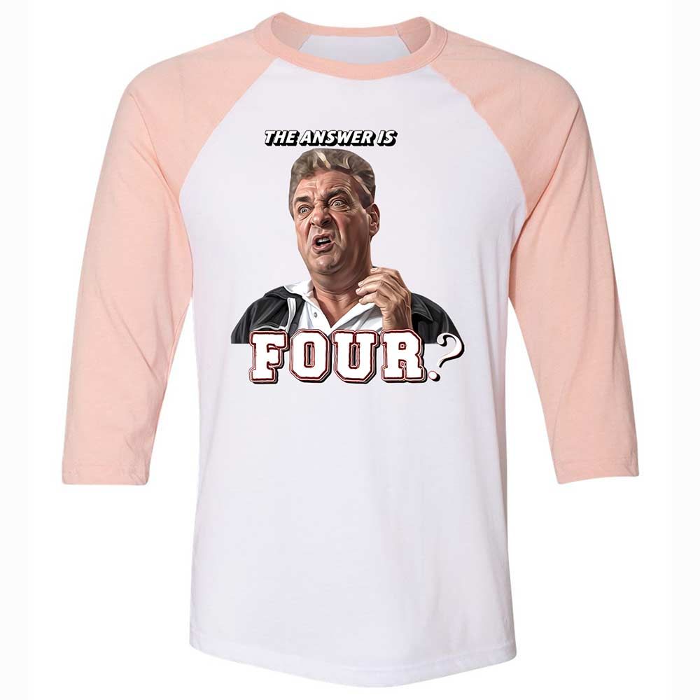 Unisex 3/4 Baseball Tee - 76XUDSHL - White/Heather Peach - 5