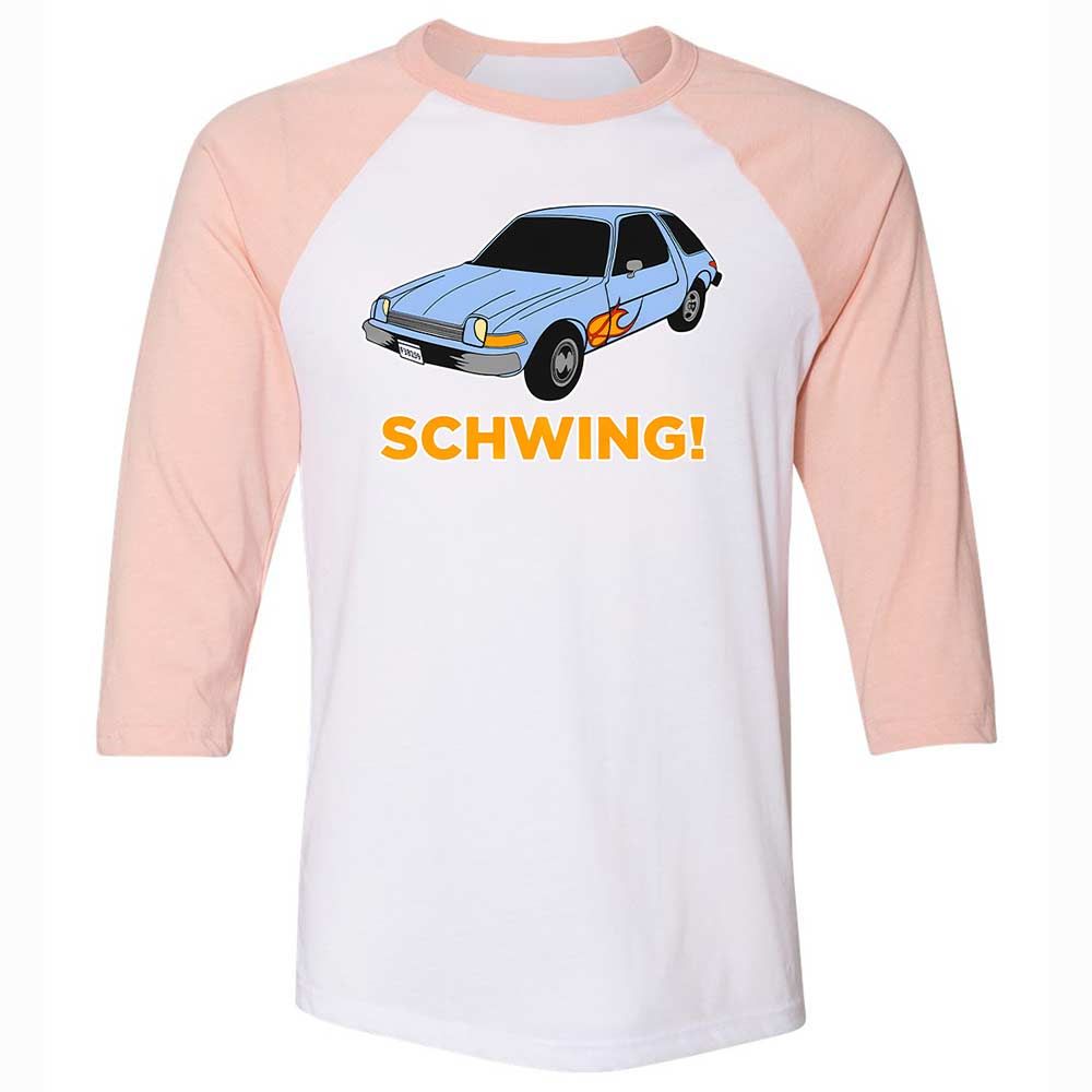 Unisex 3/4 Baseball Tee - Y69N8SCX - White/Heather Peach - 5