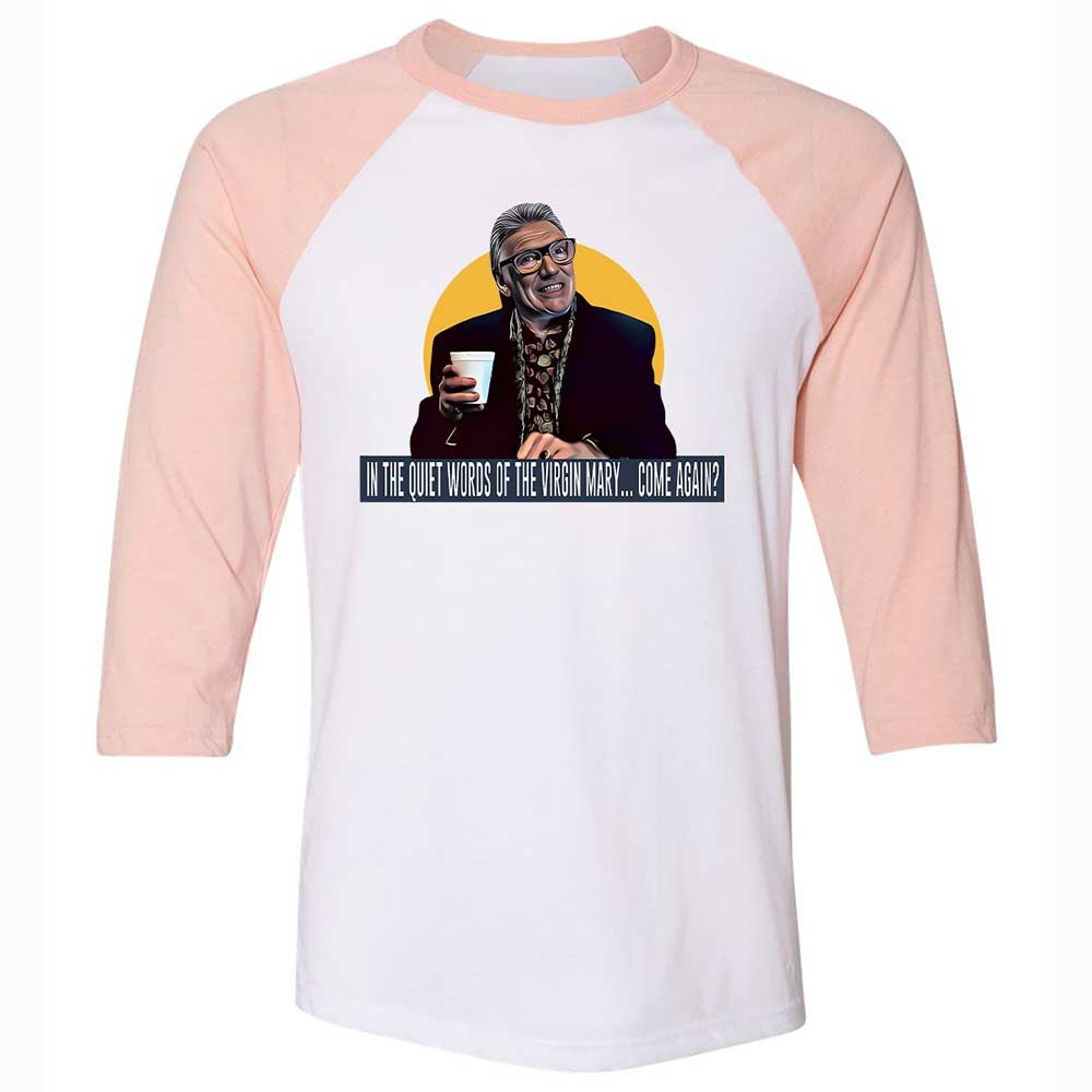 Unisex 3/4 Baseball Tee - KNQ999YY - White/Heather Peach - 5