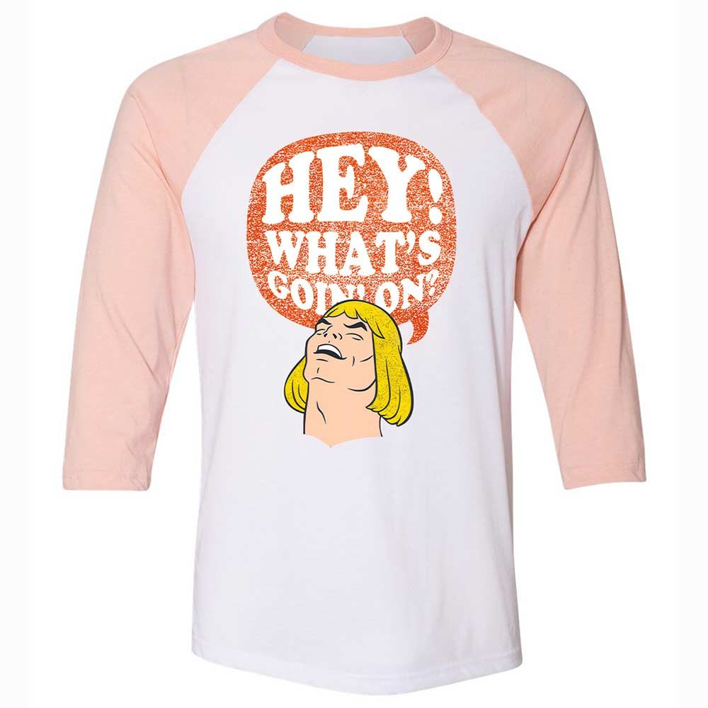 Unisex 3/4 Baseball Tee - QK6ZXC3W - White/Heather Peach - 5