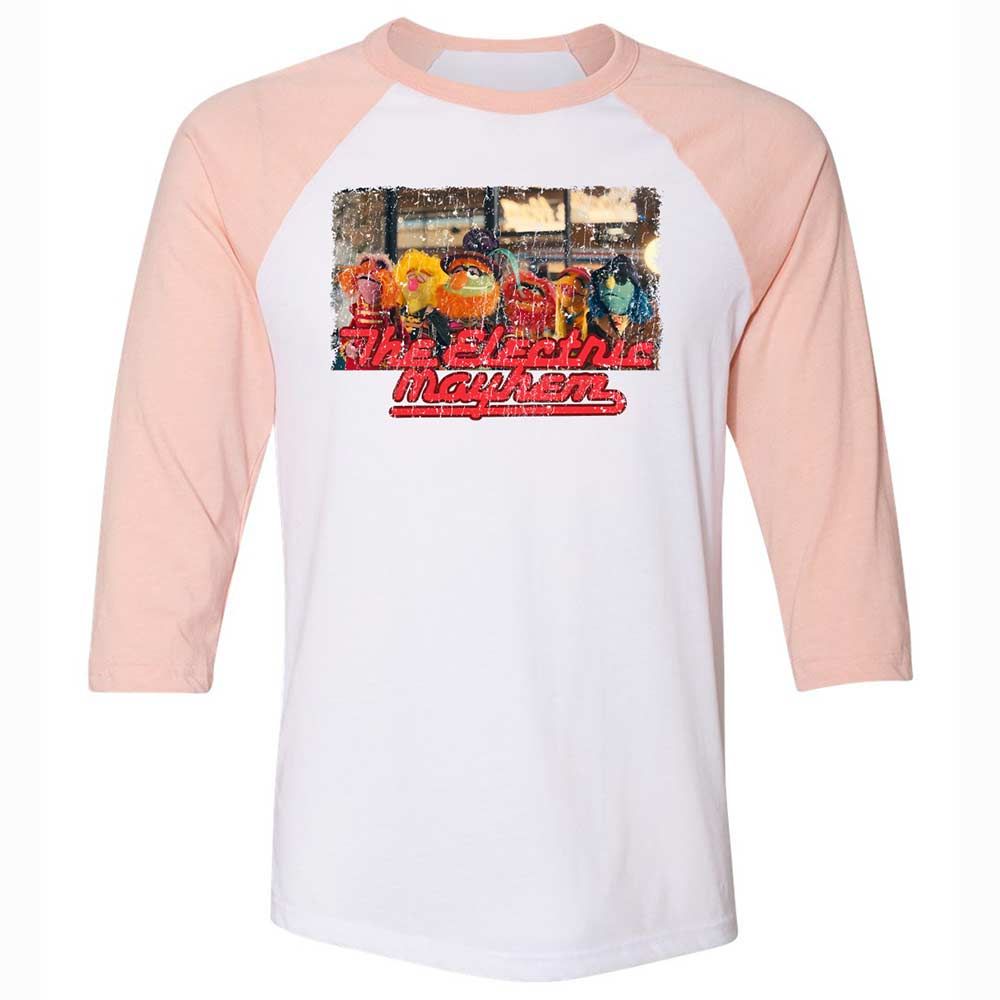 Unisex 3/4 Baseball Tee - A4WKLVH6 - White/Heather Peach - 5