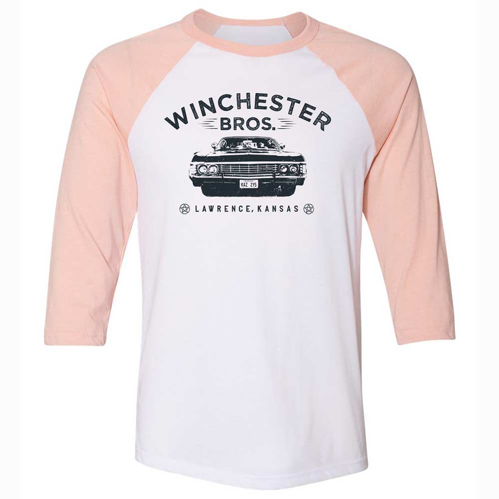 Unisex 3/4 Baseball Tee - 9YWAD395 - White/Heather Peach - 5
