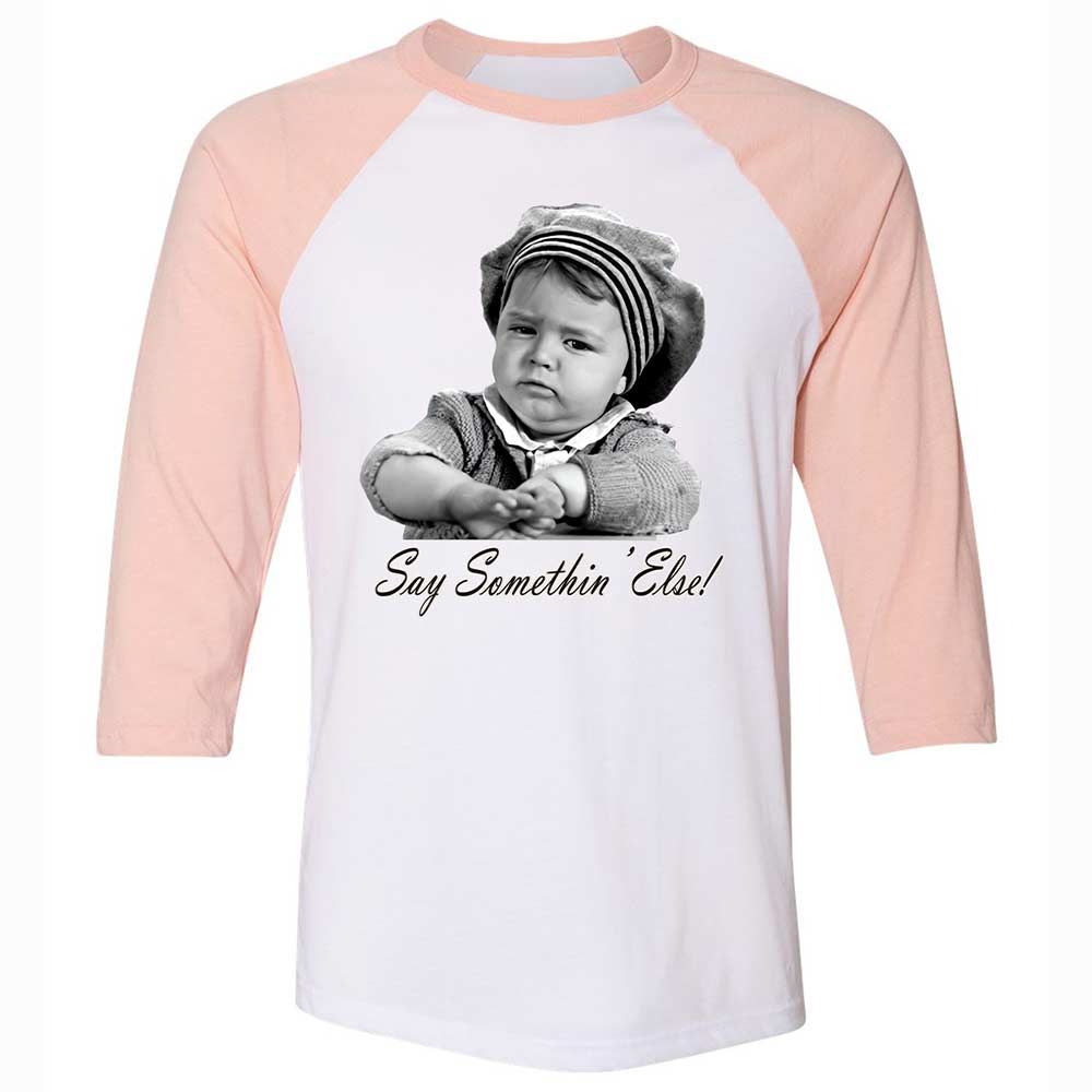 Unisex 3/4 Baseball Tee - YE9PZK99 - White/Heather Peach - 5