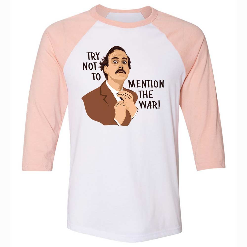 Unisex 3/4 Baseball Tee - DYURKCMY - White/Heather Peach - 5