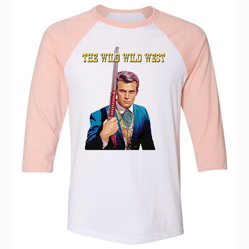 Unisex 3/4 Baseball Tee - CKGS3NWD - White/Heather Peach - 5