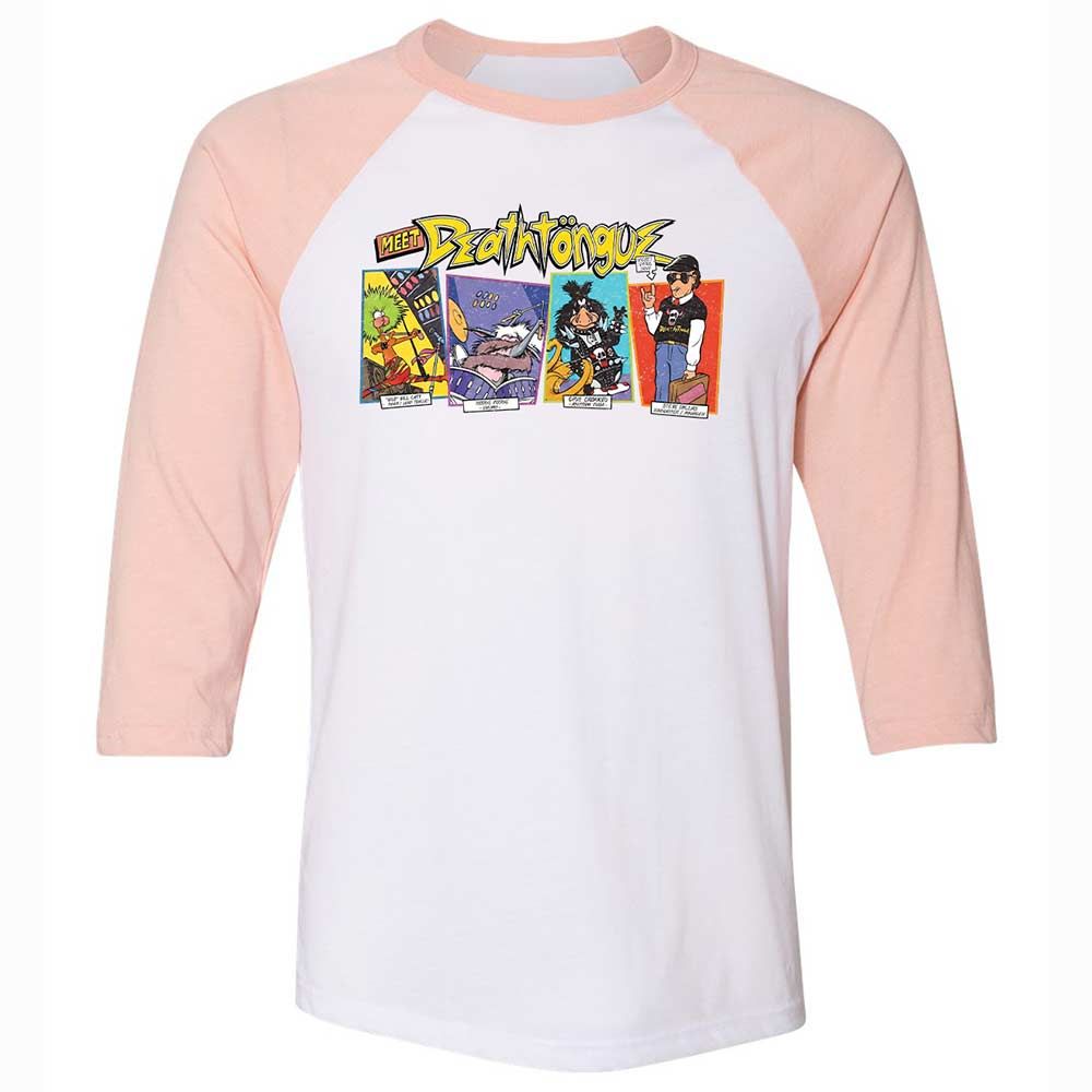 Unisex 3/4 Baseball Tee - C93LDF1K - White/Heather Peach - 5