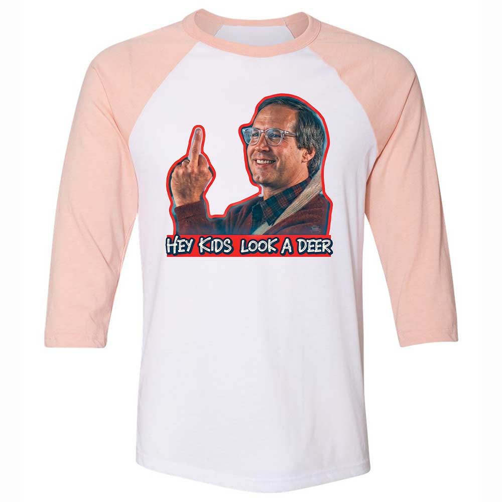 Hey Kids, Look a Deer - White/Heather Peach - 5