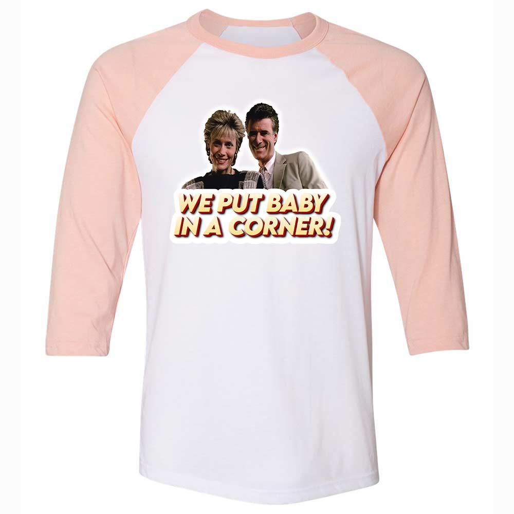 Unisex 3/4 Baseball Tee - Q5UBXTPM - White/Heather Peach - 5