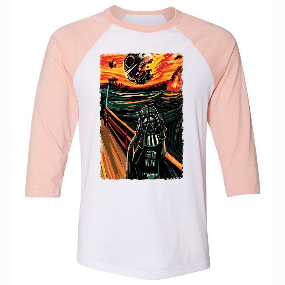 Unisex 3/4 Baseball Tee - 1EWRRC1F - White/Heather Peach - 5