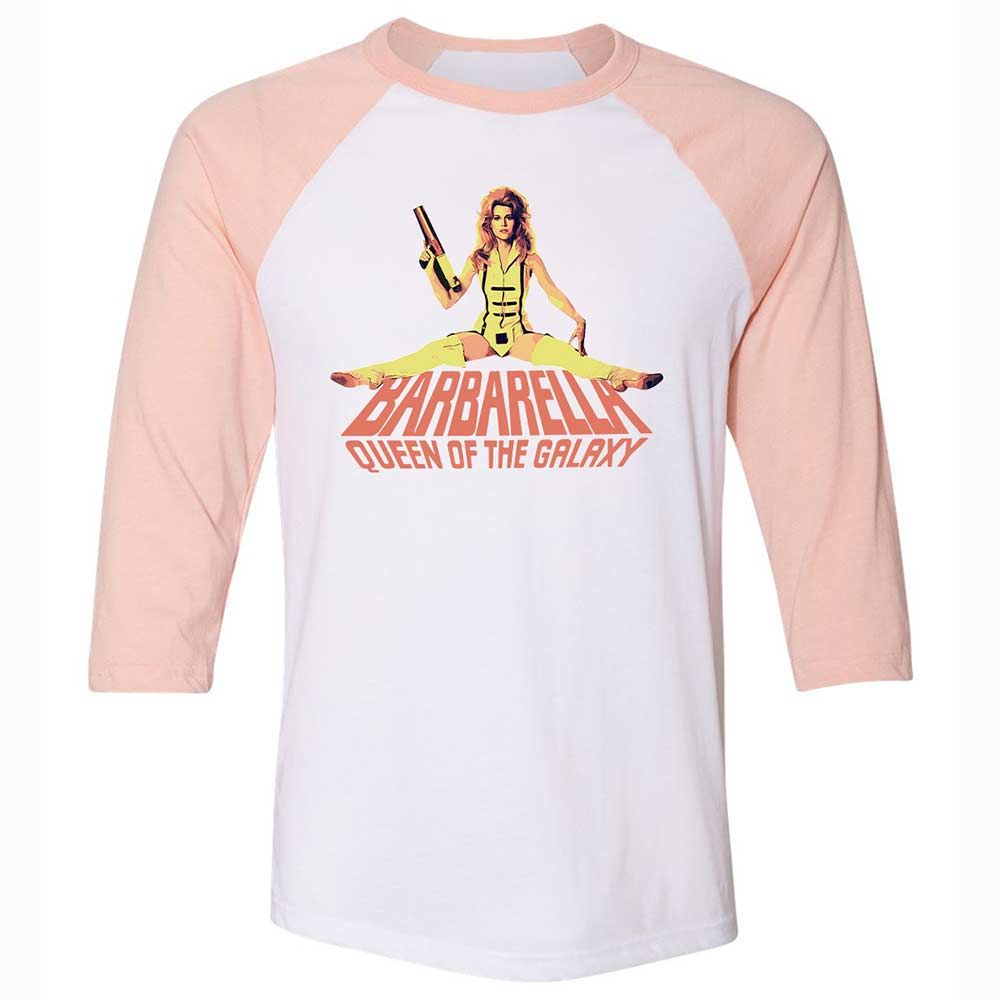 Unisex 3/4 Baseball Tee - 9G3TVV6J - White/Heather Peach - 5