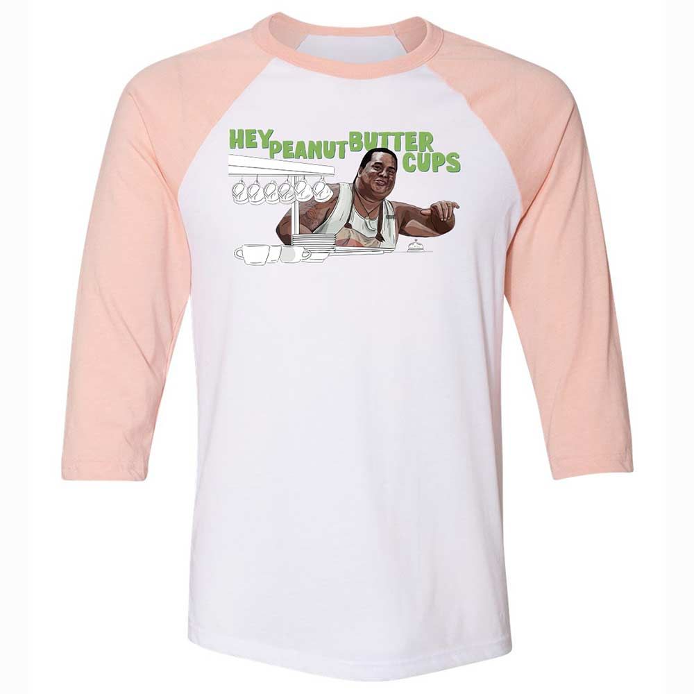 Unisex 3/4 Baseball Tee - AKSHMHD9 - White/Heather Peach - 5