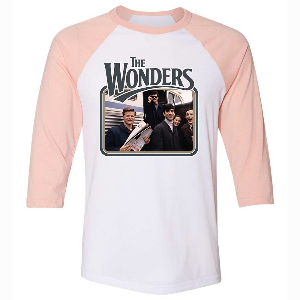 Unisex 3/4 Baseball Tee - E4BMC35D - White/Heather Peach - 5