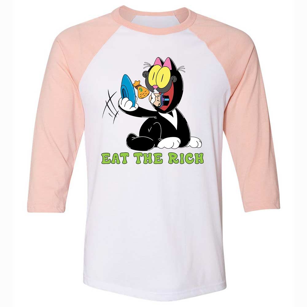 Unisex 3/4 Baseball Tee - 5TK8WQR4 - White/Heather Peach - 5