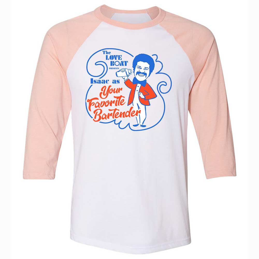 Unisex 3/4 Baseball Tee - PTPPZYCK - White/Heather Peach - 5