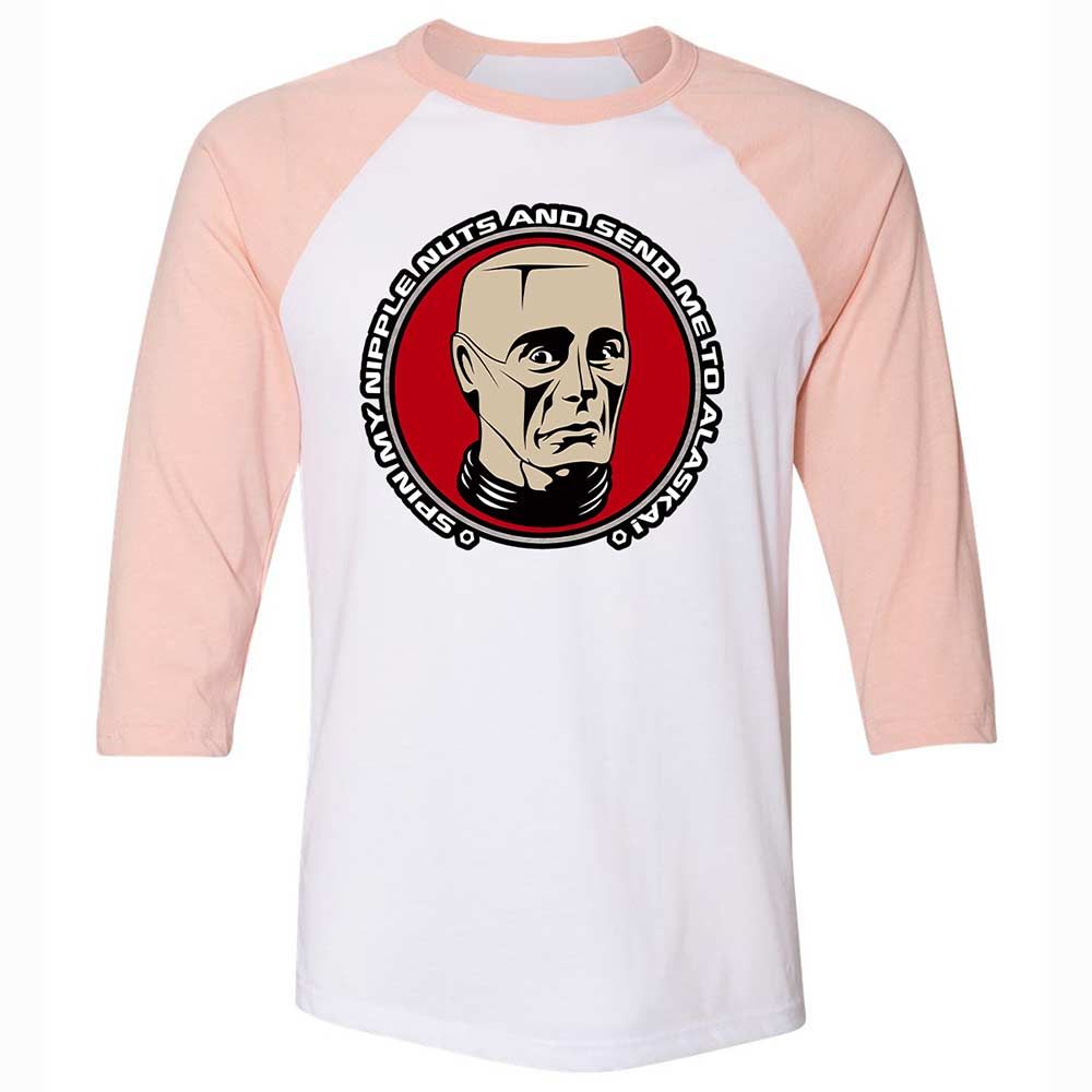 Unisex 3/4 Baseball Tee - 1WRQ2HGK - White/Heather Peach - 5