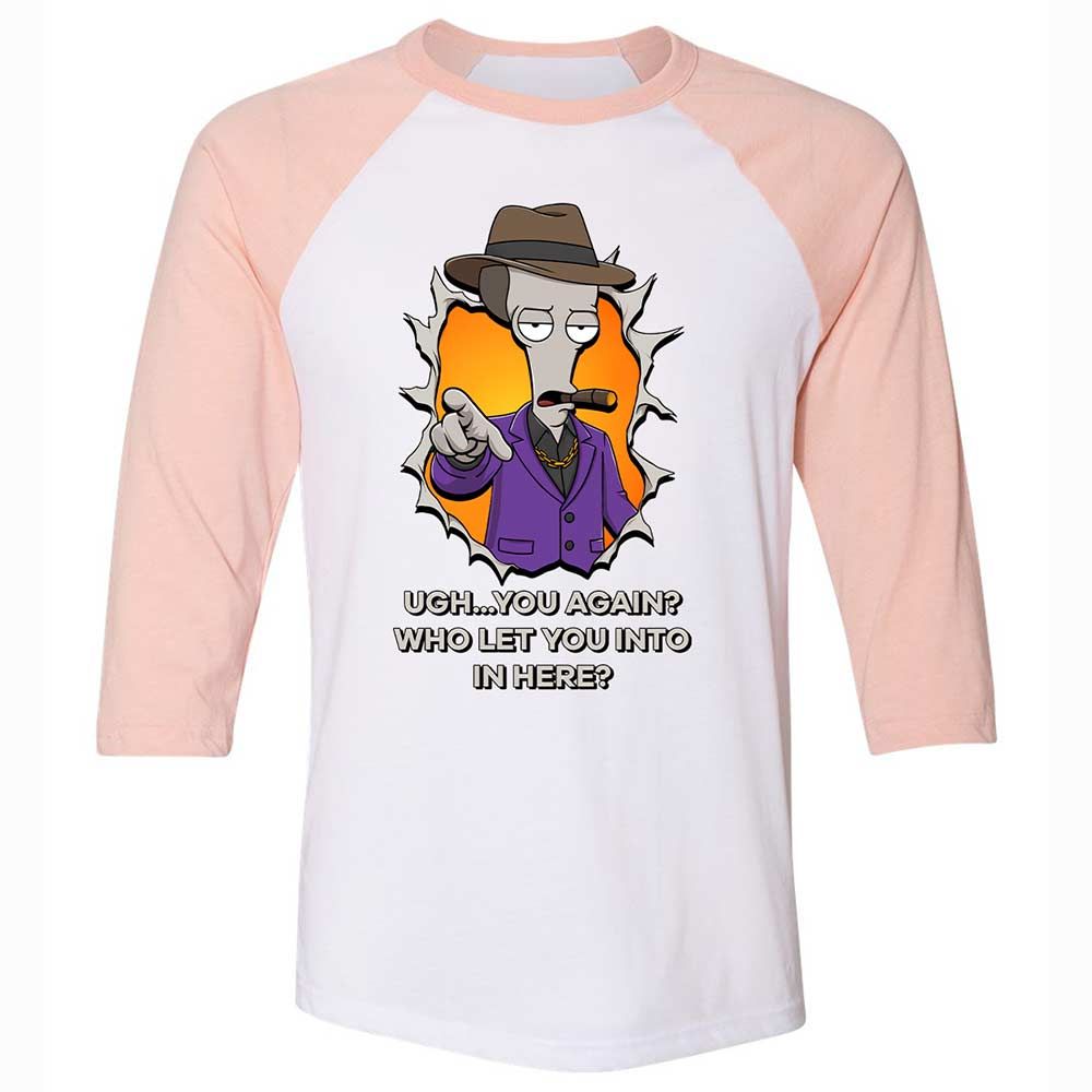 Unisex 3/4 Baseball Tee - QHFPRWLB - White/Heather Peach - 5