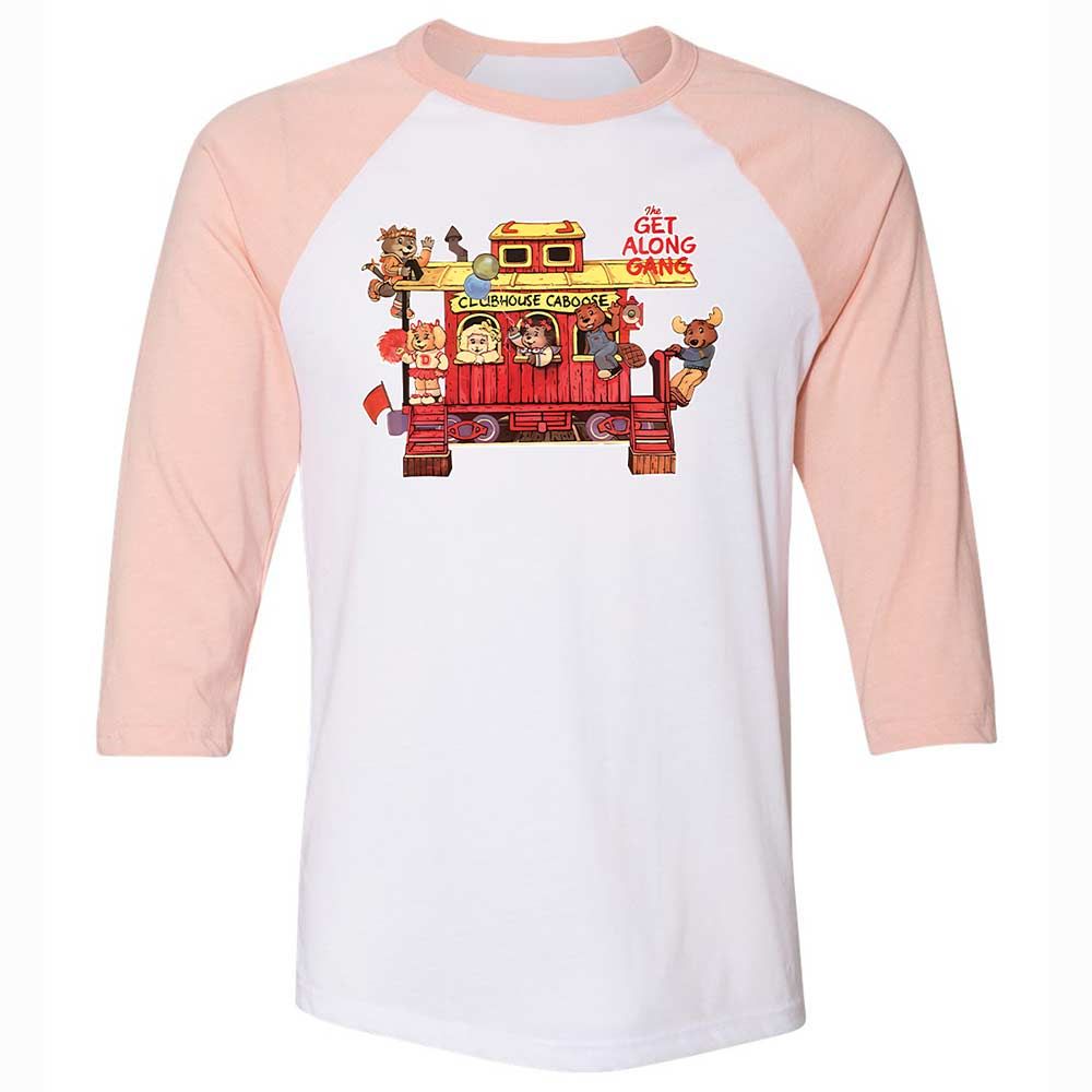 Unisex 3/4 Baseball Tee - W65BVL3G - White/Heather Peach - 5