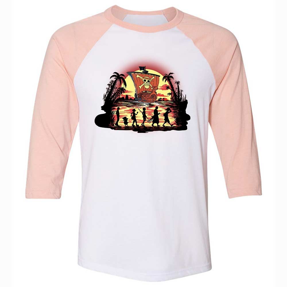Unisex 3/4 Baseball Tee - XD467XNH - White/Heather Peach - 5