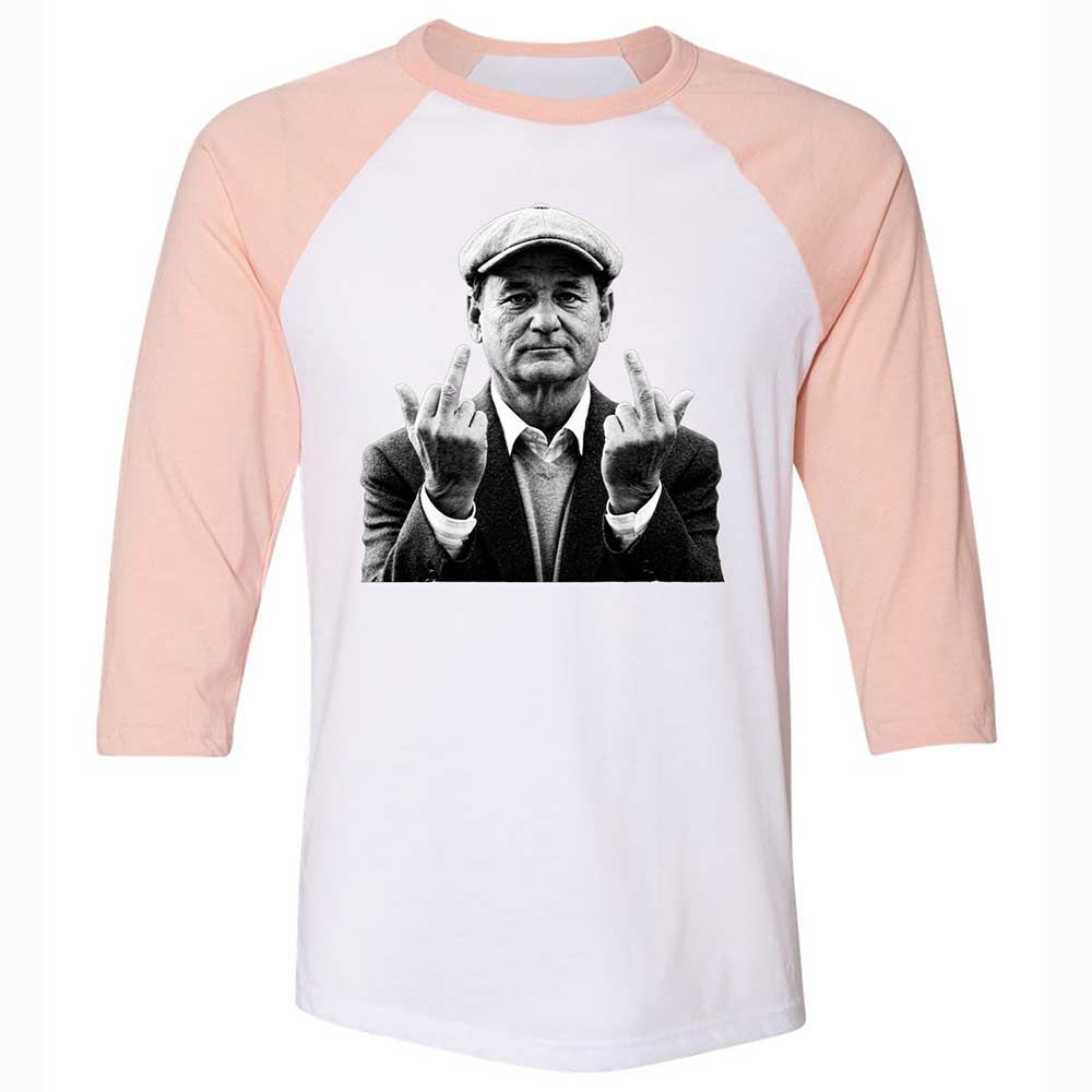 Bill Murray Middle Finger - White/Heather Peach - 5
