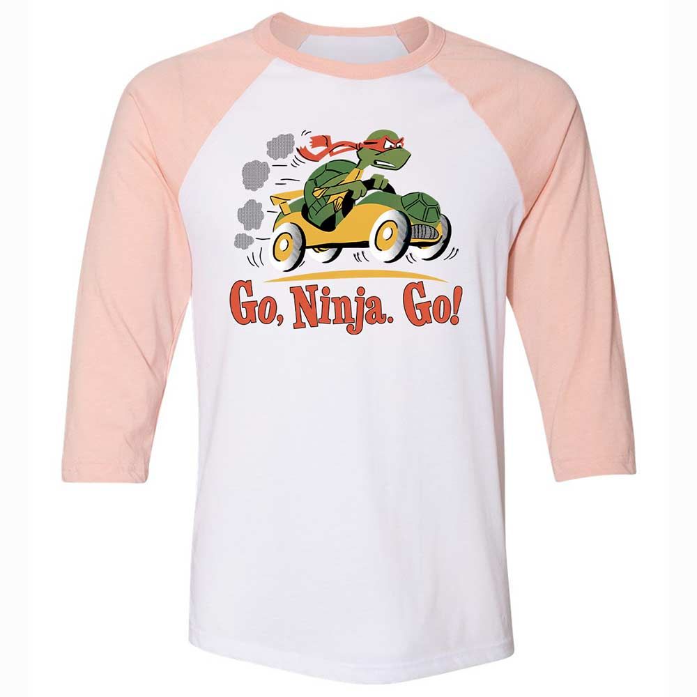 Unisex 3/4 Baseball Tee - F6ZCG5YA - White/Heather Peach - 5